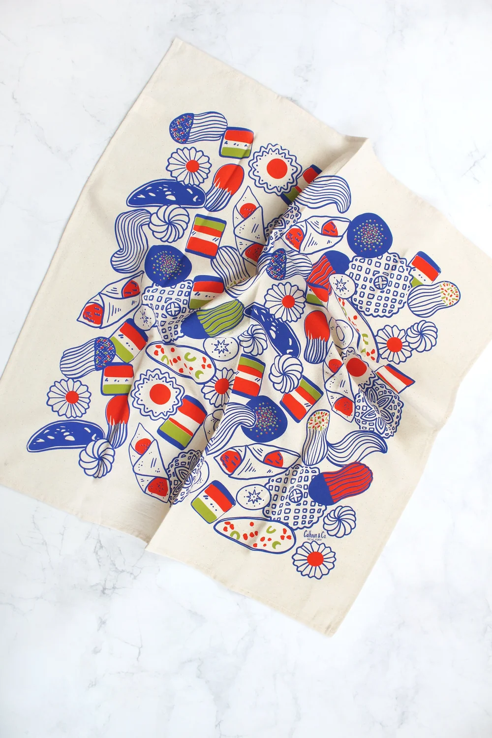 Italian Holiday Cookies Screen Printed Tea Towel — Calhoun & Co.